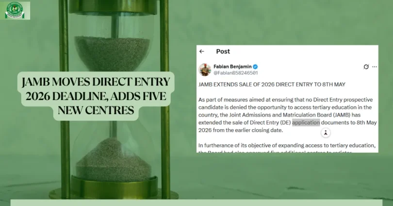 jamb-moves-direct-entry-2026-deadline-adds-five-new-centres